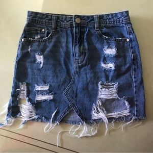 REVAMPED Denim Mini Skirt